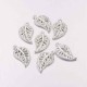20 breloques feuille argent plaqué 18x10mm