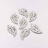 10 breloques feuille argent plaqué 18x10mm