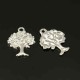 20 breloques arbre argent plaqué 22mm