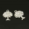 20 breloques arbre argent plaqué 22mm