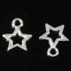 30 breloques etoiles argent plaque 10x12mm