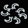 10 breloques lune argenté plaque 17x11mm