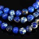 20 perles de  régalite ronde 6mm bleu nuit/beige