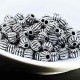 50 perles metal argenté ronde citrouille 6mm