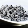 20 perles metal argenté ronde citrouille 6mm