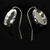 1 paire  supports boucle d'oreille laiton argente  pour cabochon 12mm