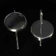 3 paires supports boucle d'oreille laiton argente  pour cabochon 12mm