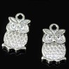 10 breloques hibou argent plaqué 20x16mm
