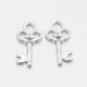 20 breloques clé metal argente plaqué 20x12mm