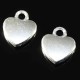 10 breloques coeur plat argent plaqué 12x10mm