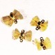 10 mini connecteurs laiton noeud papillon maille résille doré   12x9mm