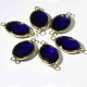 1 connecteur  cristal facette bleu nuit 21x10mm