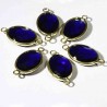 1 connecteur  cristal facette bleu nuit 21x10mm