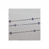 1mètre  de chaine fantaisie maille +boule laiton métal argenté 1,5mm