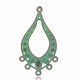 4 chandeliers vert de gris connecteur goutte 49x27mm