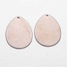 4 sequins  gouttes acier inoxydable lisse plat 29x21mm