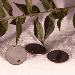 4 connecteurs acier ronds 15mm lisse plat