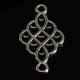 10 connecteurs ethnique losange metal argente 24x14mm