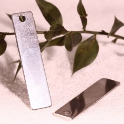 2 supports rectangle acier pendentif lisse 40x 9mm