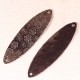 2 connecteurs acier ovale  fleur gravée  46,5x13,5 mm