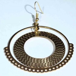 2  supports boucle d'oreille estampe  créole doré or fin 55mm