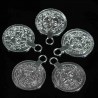 10 breloques sequin ethnique argenté 17mm