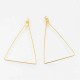 10 supports boucle d'oreille laiton triangle  doré or fin 48x39mm