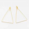 4 supports boucle d'oreille laiton triangle  doré or fin 48x39mm