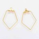 10 supports boucle d'oreille laiton trapeze or fin 36x21mm