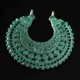 2 supports chandeliers ethnique demi lune vert de gris 38x37mm