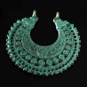 2 supports chandeliers ethnique demi lune vert de gris 38x37mm
