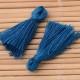 10 pompons breloque  coton bleu royal 25x5mm