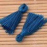 10 pompons breloque  coton bleu royal 25x5mm