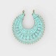 1 pendentif chandelier demi lune vert de  gris patiné doré  39mm