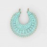2 pendentifs chandelier demi lune vert de  gris patiné doré  39mm