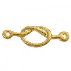 4 connecteurs noeud d'amour doré 23x8mm