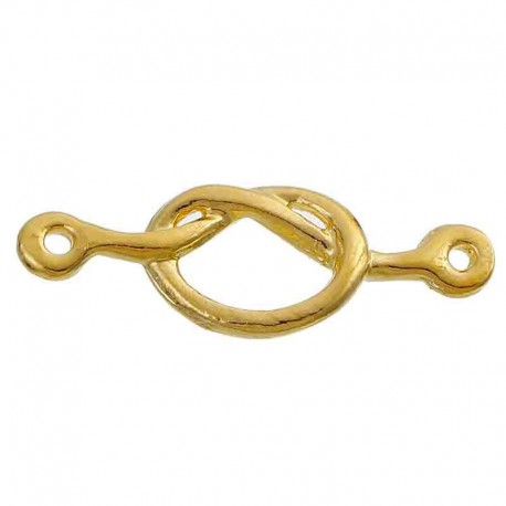 4 connecteurs noeud d'amour doré 23x8mm