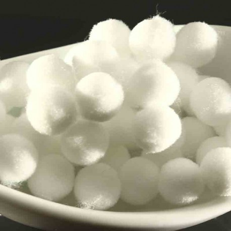 20 pompons boule rond 10mm blanc pur