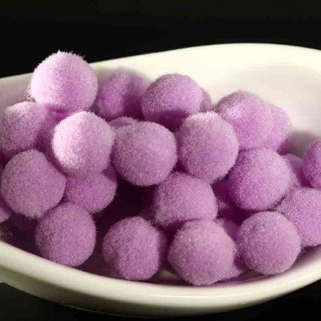 20 pompons rond boule parme lilas 10mm