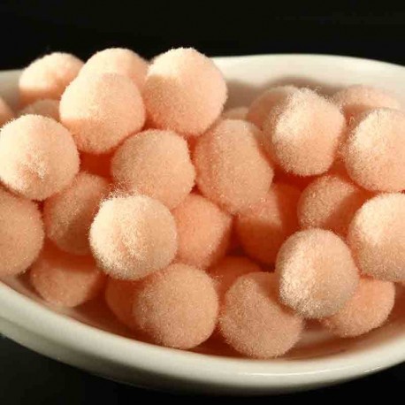 20 pompons boule rond peche 10mm