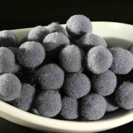 20 pompons boule rond gris 10mm peluche