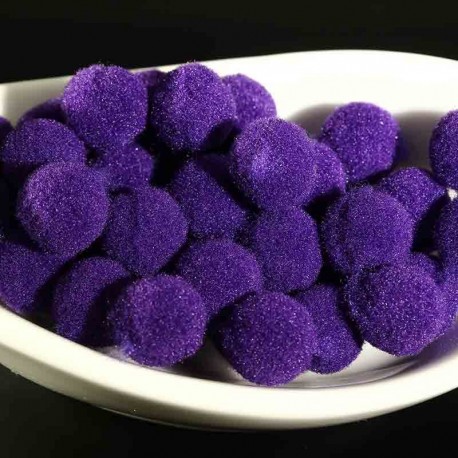 20 pompons boule rond 10mm violet peluche
