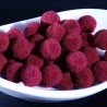 20 pompons boule rond 10mm framboise cassis peluche