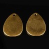 6 sequins  goutte bronze lisse plat 24x14mm