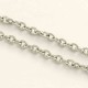 1metre chaine acier inoxydable soudée argente platine striée 4x3mm