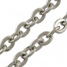 1 metre chaine acier inoxydable soudée 3x2mm argente platine R002