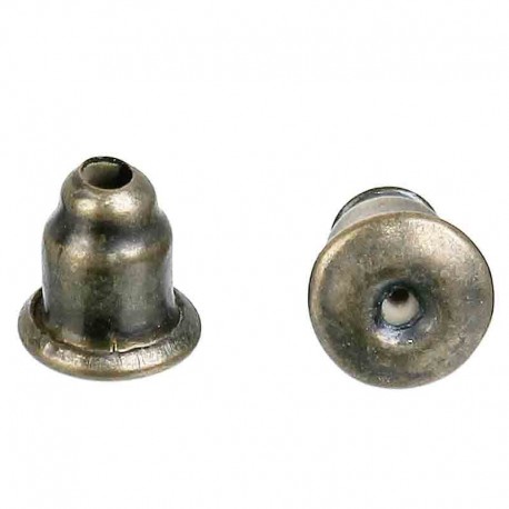 20 supports embouts fermoirs boucle d'oreille bronze 6x5mm