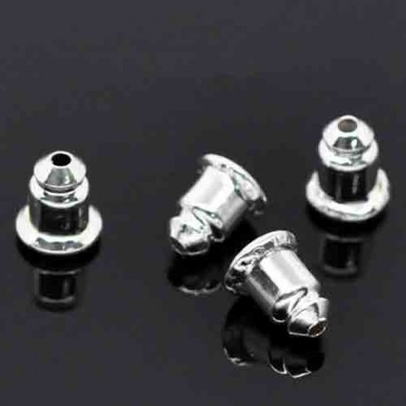 20 supports embout boucle d'oreille argente ventouse 6x5mm