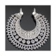 1 connecteur demi lune pendentif ethnique argente 40mm
