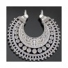 2 connecteurs demi lune pendentif ethnique argente 40mm